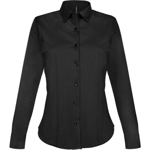 Kariban K530 dámská košile s dlouhým rukávem strečová černá