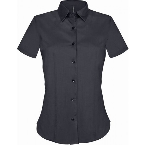 Kariban K532 dámská košile s krátkým rukávem strečová tmavě šedá