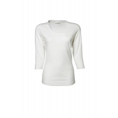 TeeJay dámské tričko dlouhý rukáv Stretch Tee - barva bílá