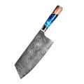Marmiton Tokugawa japonský sekáčkový damaškový nůž  17cm rukojeť modrá pryskyřice VG10
