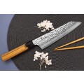 Sakai Takayuki 33 Damascus Kokushin Kengata japonský kuchařský nůž 19cm dub