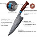 Marmiton Kikučijo japonský kuchařský damaškový nůž 20cm rukojeť santalové dřevo VG10
