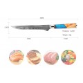 MARMITON Sachi japonský vykošťovací kuchařský damaškový nůž 15cm modrá pryskyřice VG10