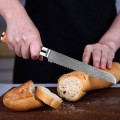 MARMITON Reizo japonský kuchařský damaškový nůž na chleba 20cm modrá pryskyřice VG10