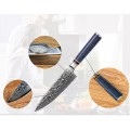 MARMITON Kamin japonský damaškový nůž 20cm rukojeť modrá plástev pryskyřice
