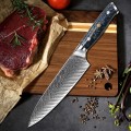 MARMITON Naoto japonský kuchařský damaškový nůž 20cm rukojeť modrá pryskyřice VG10