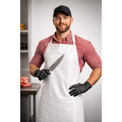 Toma M222 řeznická zástěra gumová zástěra pánská i dámská bílá