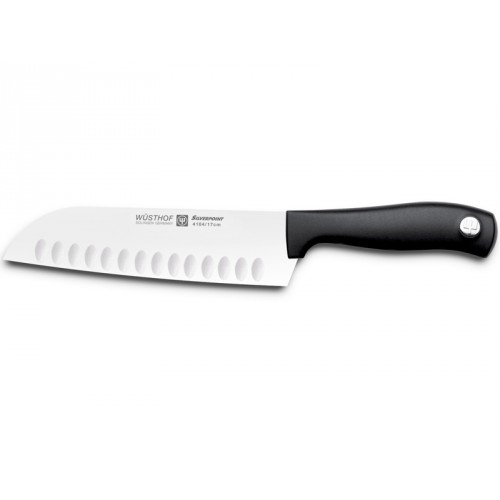 Kuchařský nůž Santoku Silverpoint Wüsthof vroubkované ostří 17cm černá