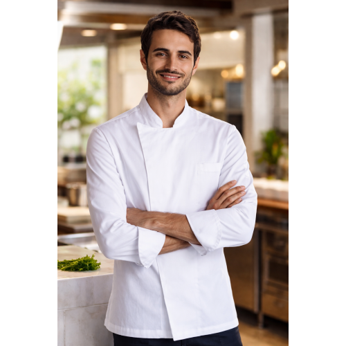 Giblor´s Mirko kuchařský rondon pánský dlouhý rukáv - barva bílá Giblor´s Mirko kuchařský rondon pánský dlouhý rukáv - barva bílá