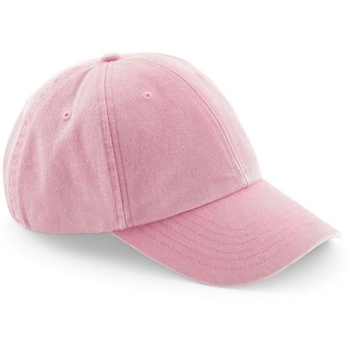 Beechfield B655 6 panelová nízkoprofilová kšiltovka „Vintage“ Dusky Pink