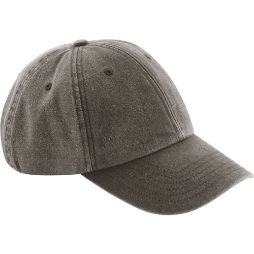 Beechfield B655 6 panelová nízkoprofilová kšiltovka „Vintage“ hnědá Brown
