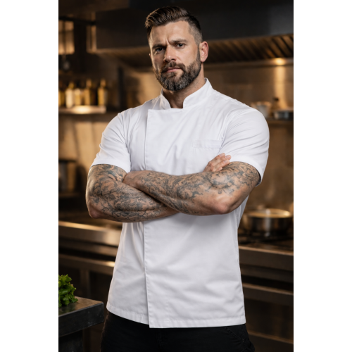 Giblor´s Thiago kuchařský rondon pánský krátký rukáv - barva bílá