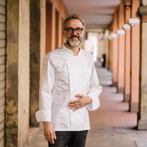 Giblor´s Massimo Bottura kuchařský rondon dlouhý rukáv  - barva bílá