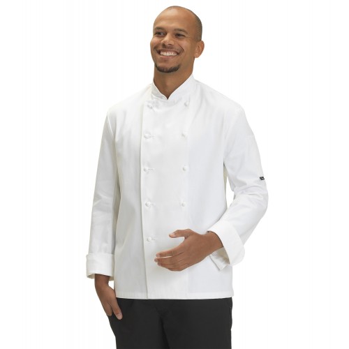 Denny's Le Chef rondon 100 % bavlna satén dlouhý rukáv - barva bílá