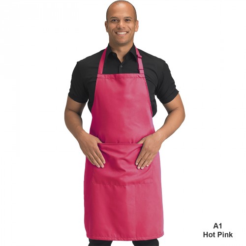 Denny´s DP210 kuchařská zástěra s laclem a kapsou růžová
