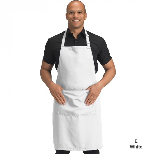Denny´s DP210 kuchařská zástěra s laclem a kapsou bílá