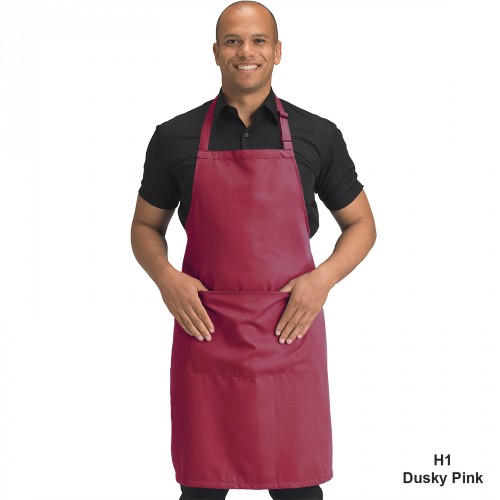 Denny´s DP210 kuchařská zástěra s laclem a kapsou tmavě růžová