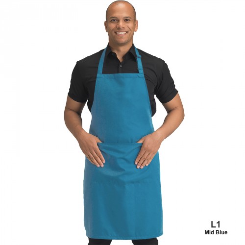 Denny´s DP210 kuchařská zástěra s laclem a kapsou středně modrá