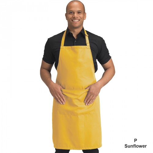 Denny´s DP210 kuchařská zástěra s laclem a kapsou žlutá