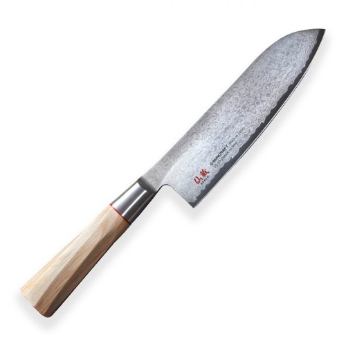 Suncraft Senzo Octagon Santoku japonský damaškový kuchařský nůž 17