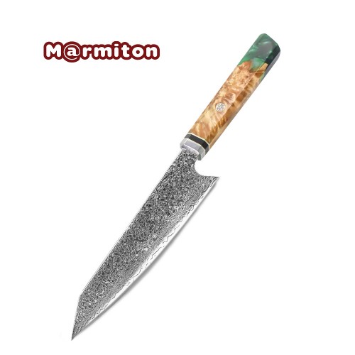 Marmiton Kambei japonský kuchařský damaškový nůž Kiritsuke 20cm rukojeť dřevo/epoxid VG10