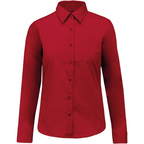 Kariban K549 dámská košile dlouhý rukáv červená