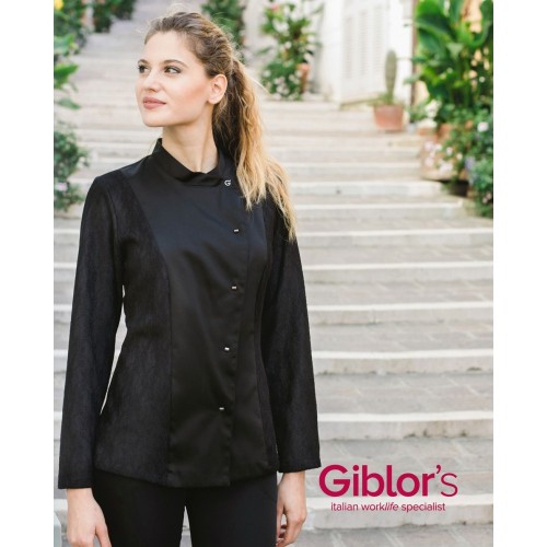 Giblor´s Minerva kuchařský rondon dámský dlouhý rukáv - barva černá