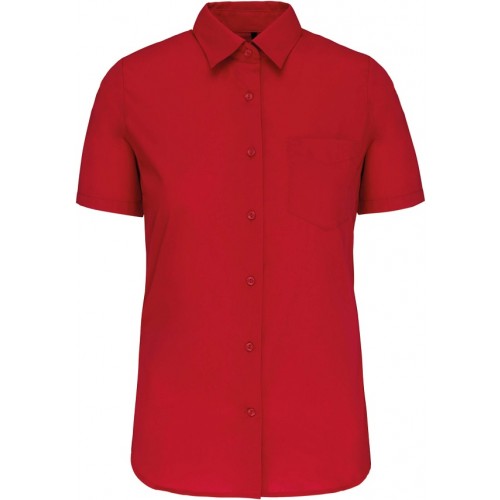 Kariban K548 červená dámská košile s krátkým rukávem