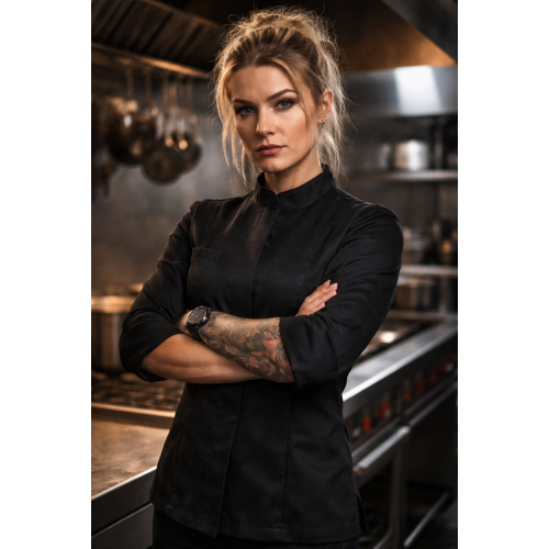 Giblor´s Denise kuchařský rondon dámský dlouhý rukáv - barva černá