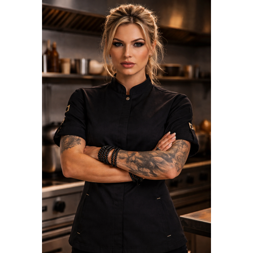 Karlowsky Green-Generation kuchařský rondon krátký rukáv dámský černý