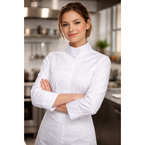 Kentaur 15236 dámský kuchařský rondon dlouhý rukáv bílá