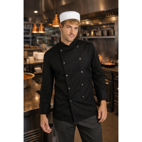 Kuchařský rondon Denny´s Budget dlouhý rukáv - barva černá