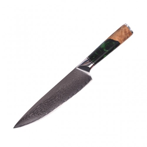MARMITON Ichiro japonský damaškový nůž 21cm zelená pryskyřice/Pakkawood VG10