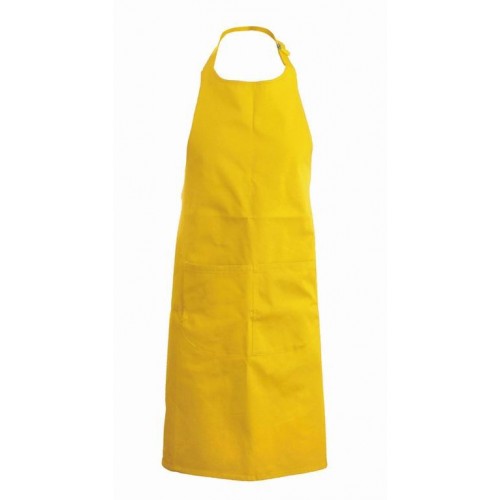 Číšnická zástěra s laclem a kapsou Kariban 100% bavlna - barva žlutá