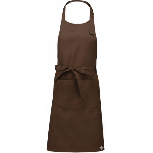 Číšnická zástěra s laclem a kapsou Kariban 100% bavlna tmavě hnědá Číšnická zástěra s laclem a kapsou Kariban 100% bavlna tmavě hnědá
