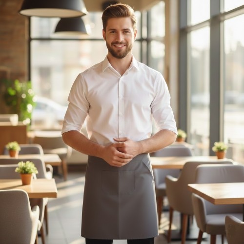 Kariban K899 zástěra do pasu s kapsami šedá