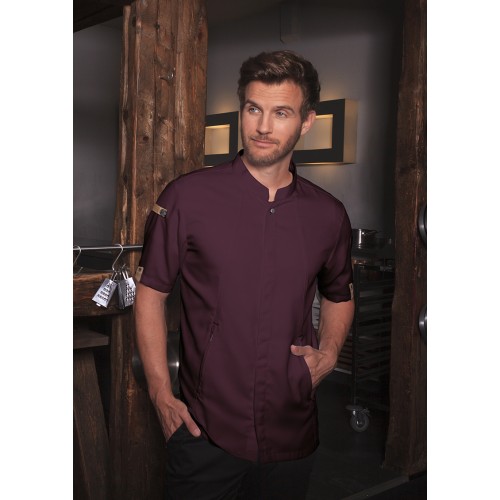 Karlowsky Green-Generation kuchařský rondon krátký rukáv pánský vín. červený