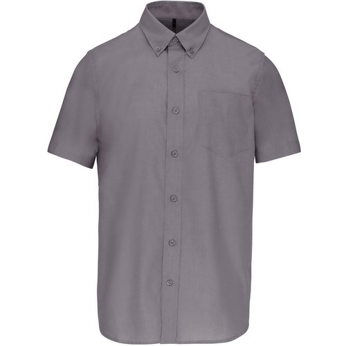 Kariban K535 pánská košile s krátkým rukávem oxford šedá