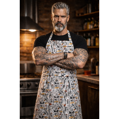 Toma SUPERHEROES kuchařská zástěra s laclem a kapsou pánská dámská Toma SUPERHEROES kuchařská zástěra s laclem a kapsou pánská dámská