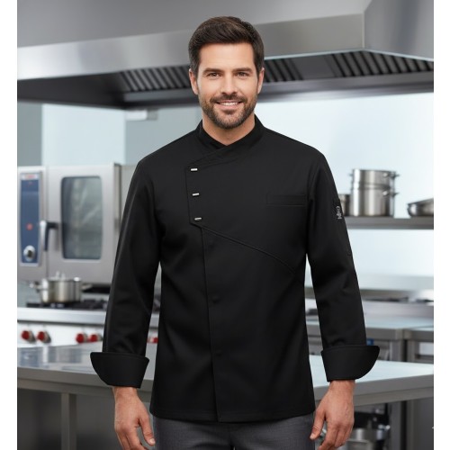 Giblor´s Emanuel kuchařský rondon pánský s dlouhým rukávem černý