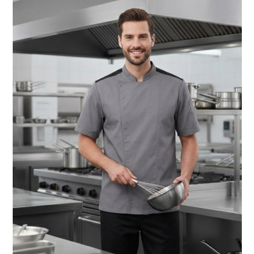 Giblor´s Thiago kuchařský rondon pánský krátký rukáv - barva šedá