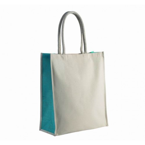 Kimood Ki0253 nákupní taška Tote Bag - barva bílo-azurová