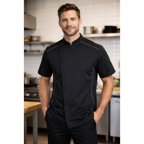 Giblor´s Omar kuchařský rondon krátký rukáv pánský dámský černý