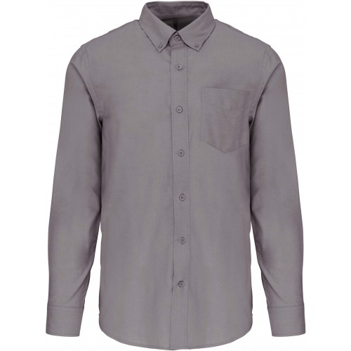 Kariban K533 pánská košile s dlouhým rukávem oxford šedá