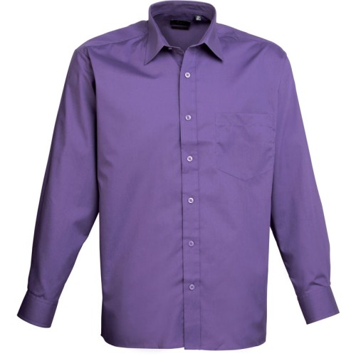 Premier PR200 pánská košile s dlouhým rukávem fialová