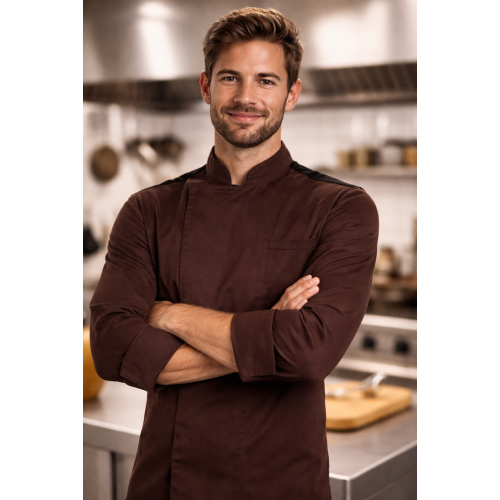 Giblor´s Raul kuchařský rondon dlouhý rukáv pánský dámský tmavě hnědá