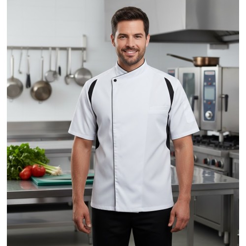 Denny's Le Chef Staycool DE12 kuchařský rondon pánský i dámský bílo-černá