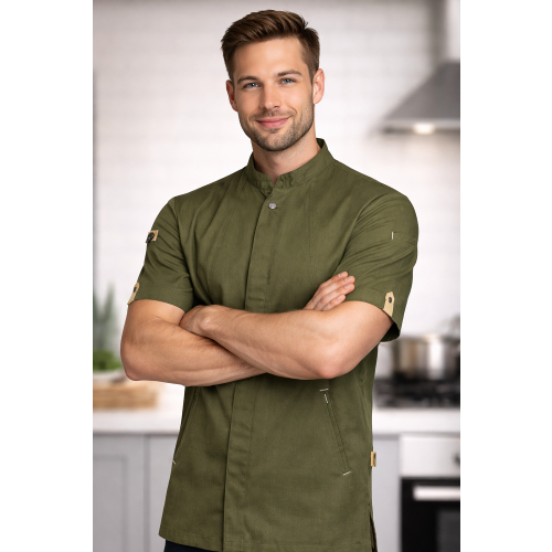 Karlowsky Green-Generation kuchařský rondon krátký rukáv pánský dámský zelený