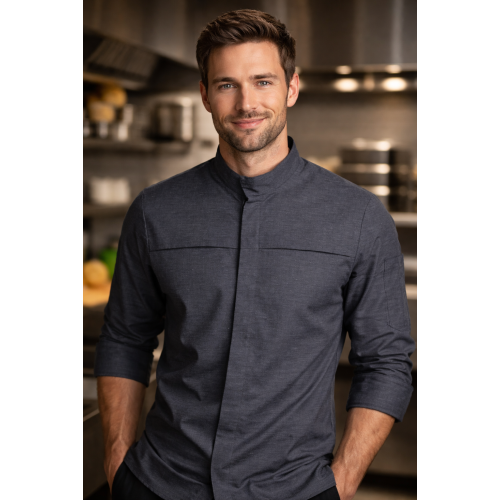 Kentaur 25236 kuchařský rondon pánský s dlouhým rukávem šedý