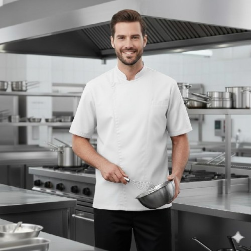 Giblor´s Thiago kuchařský rondon pánský krátký rukáv - barva bílá